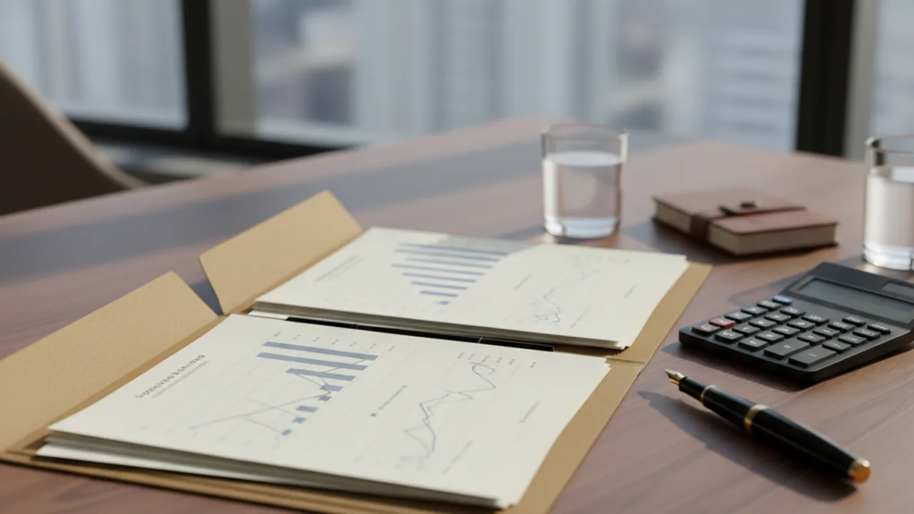 Bureau de banquier avec ratios financiers
