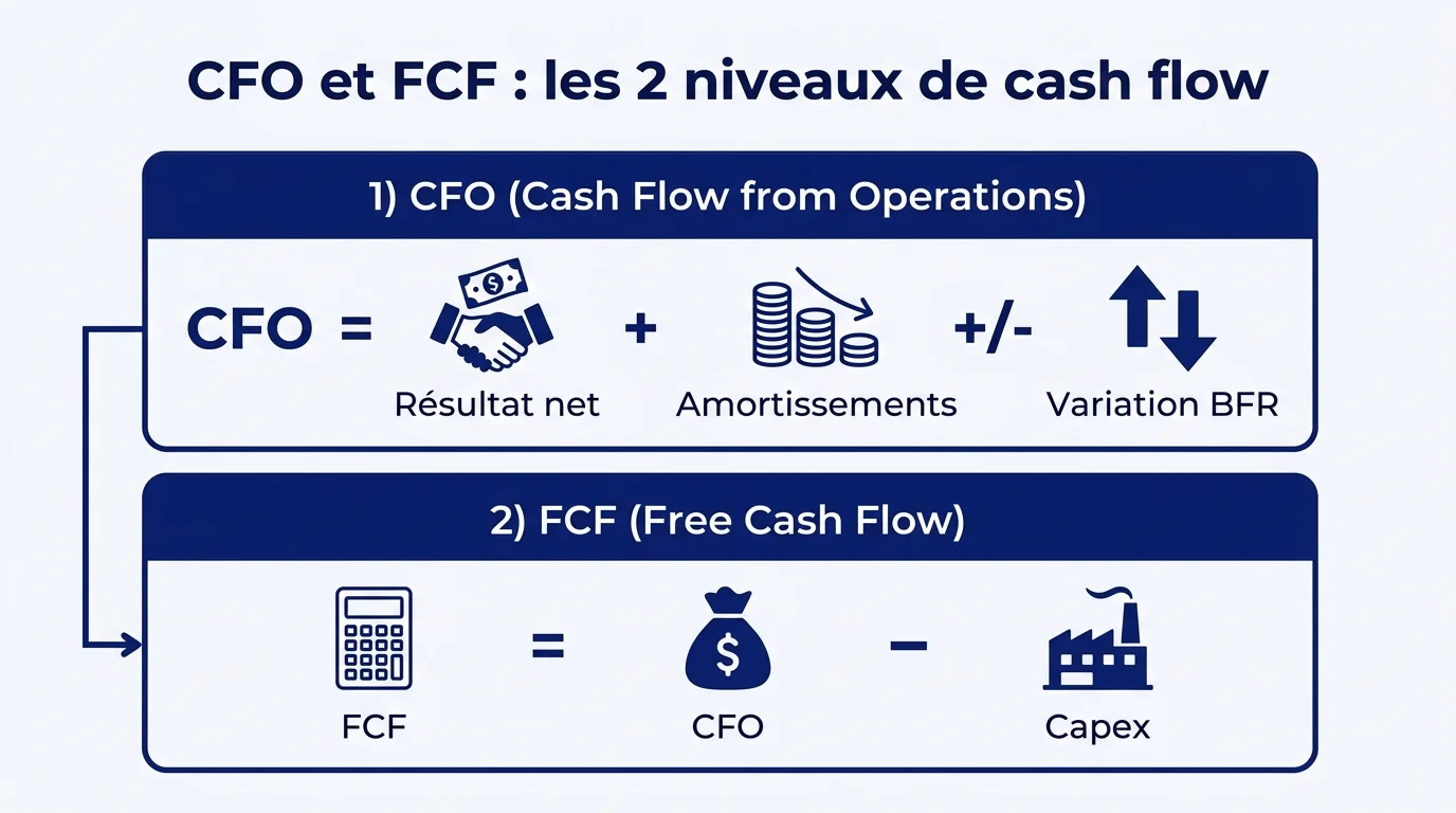 CFO et FCF : les 2 niveaux de cash flow