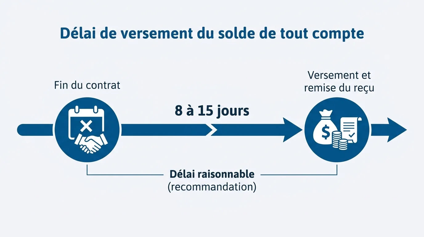 Délai de versement du solde de tout compte