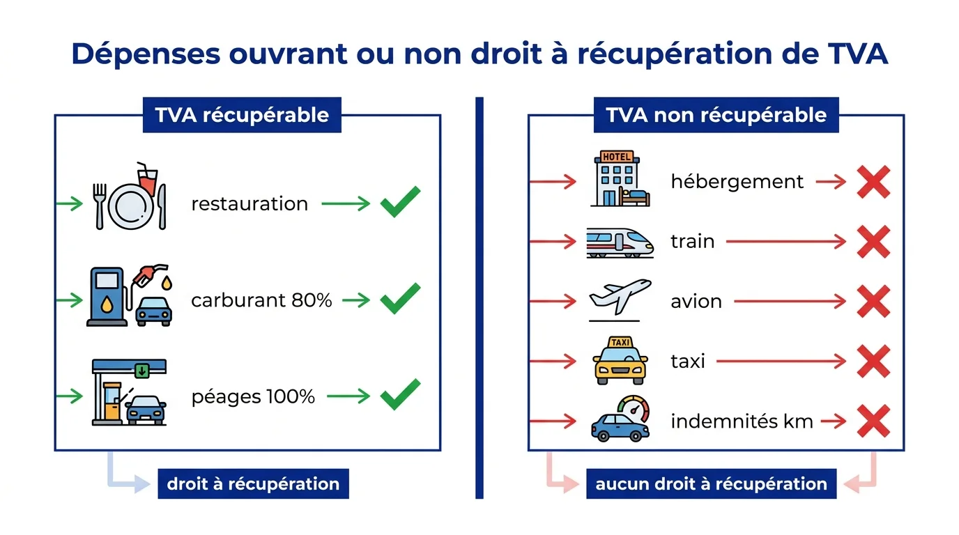 Dépenses ouvrant ou non droit à récupération de TVA