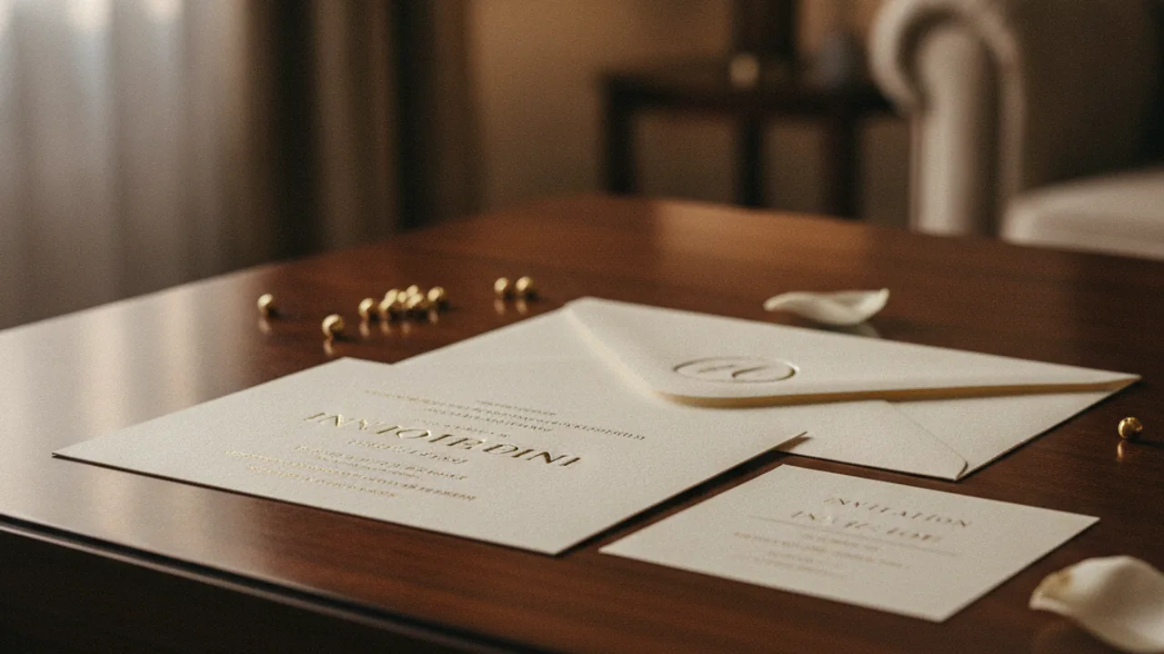 Invitation papier haut de gamme : papier texture et dorure a chaud