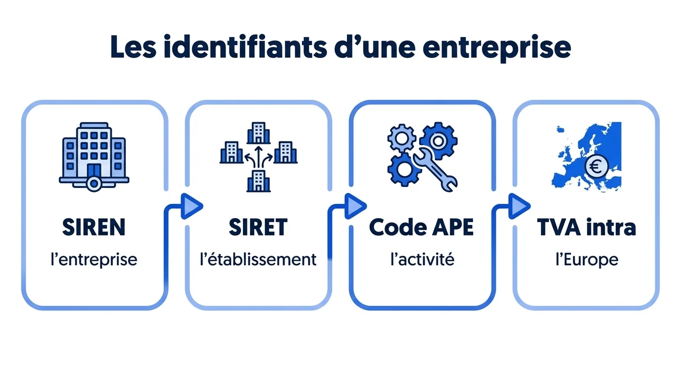 Les identifiants de l'entreprise