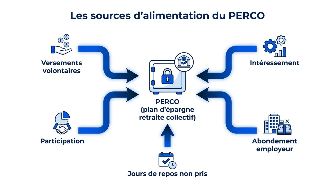 Les sources d'alimentation du PERCO