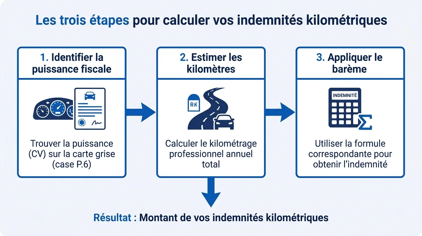 Les trois étapes pour calculer vos indemnités kilométriques