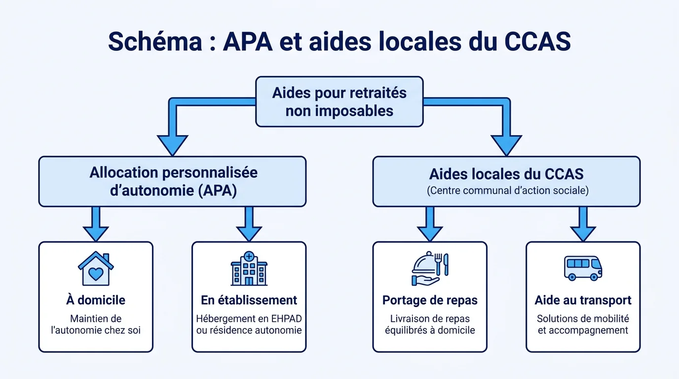 Schéma : APA et aides locales du CCAS