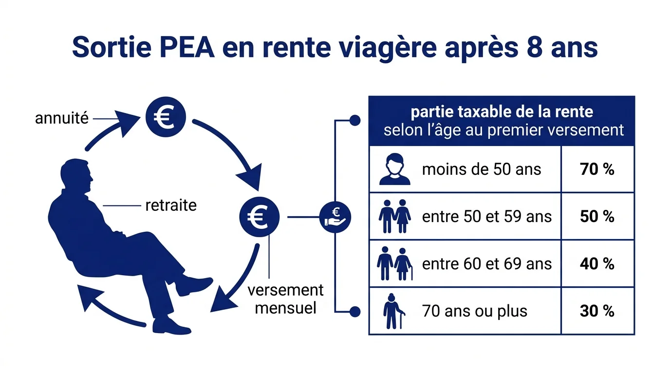 Sortie PEA en rente viagère après 8 ans