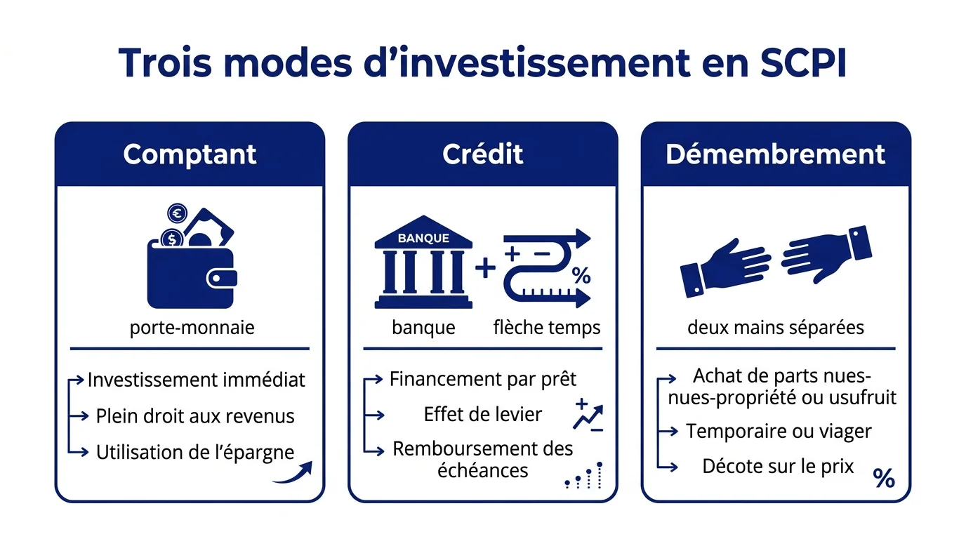 Trois modes d'investissement en SCPI