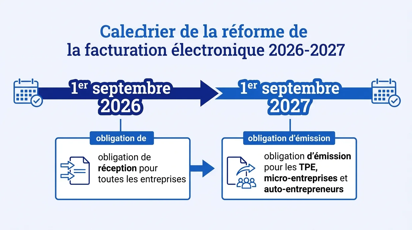 Calendrier de la réforme de la facturation électronique 2026-2027