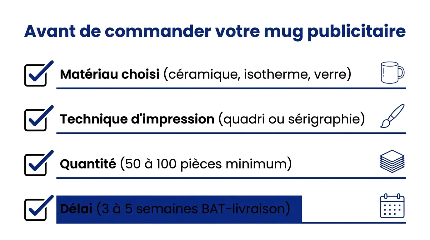 Checklist des critères à arbitrer avant de commander un mug publicitaire