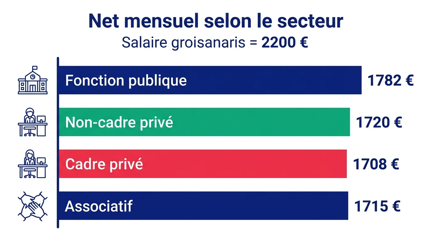 Comparaison sectorielle du salaire net
