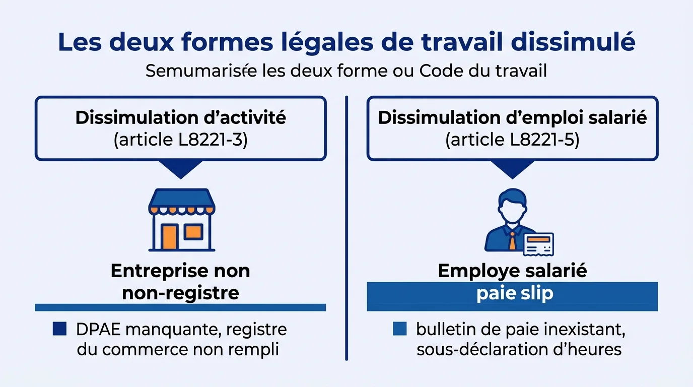 Les deux formes légales de travail dissimulé