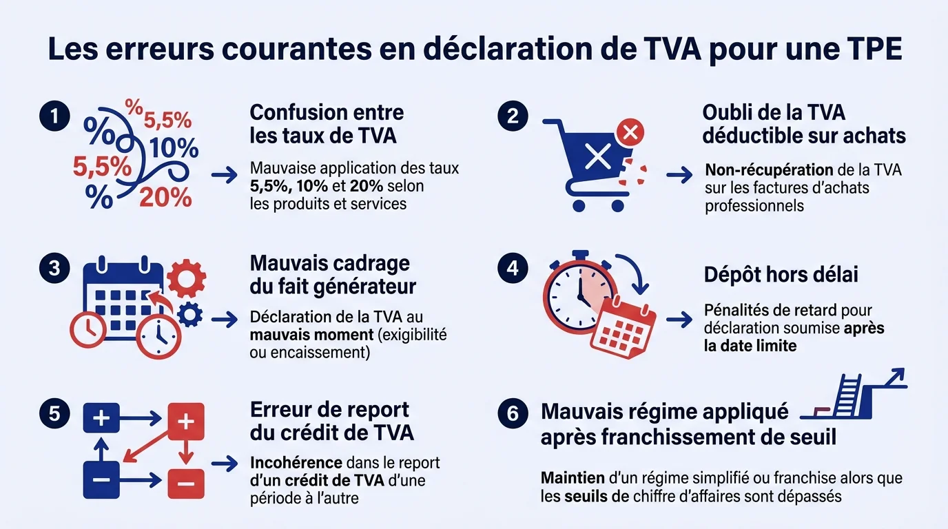 Les erreurs courantes en déclaration de TVA pour une TPE