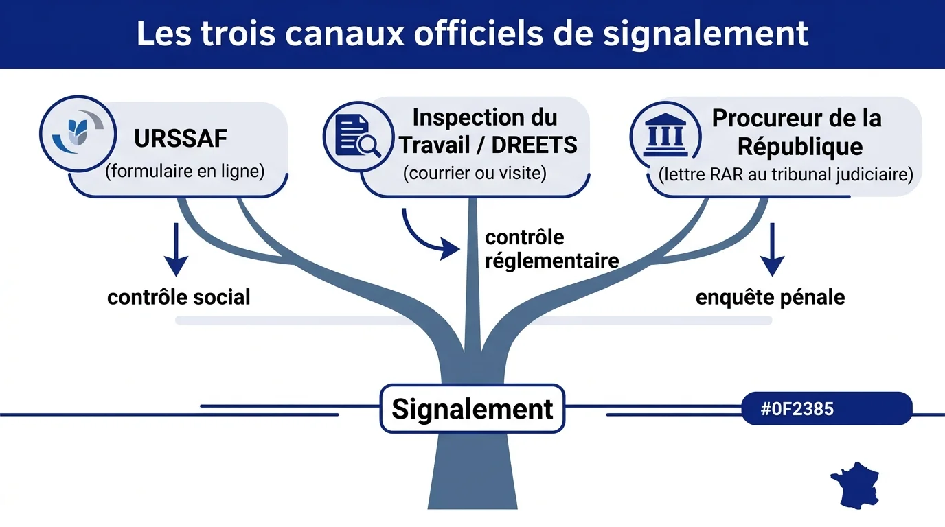 Les trois canaux officiels de signalement