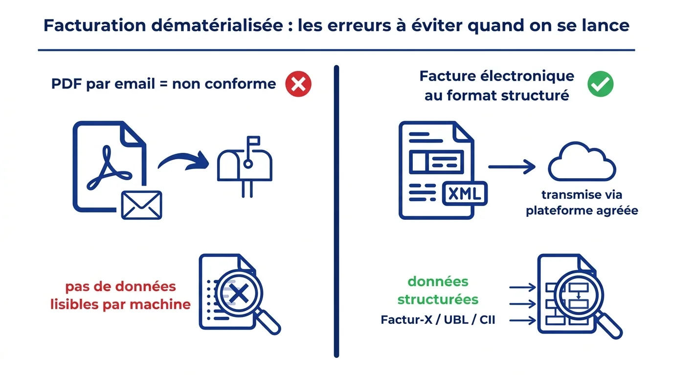 PDF par email contre facture électronique au format structuré