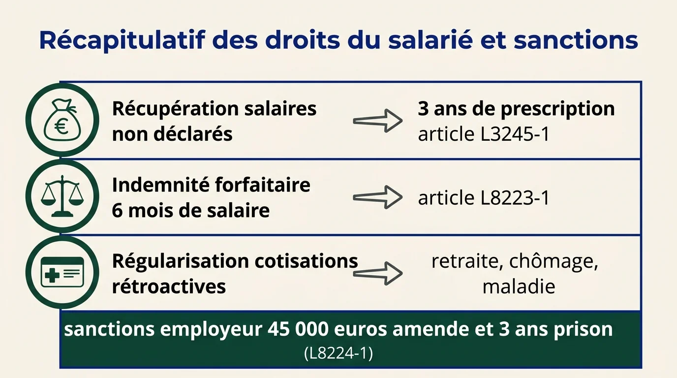 Récapitulatif des droits du salarié et sanctions