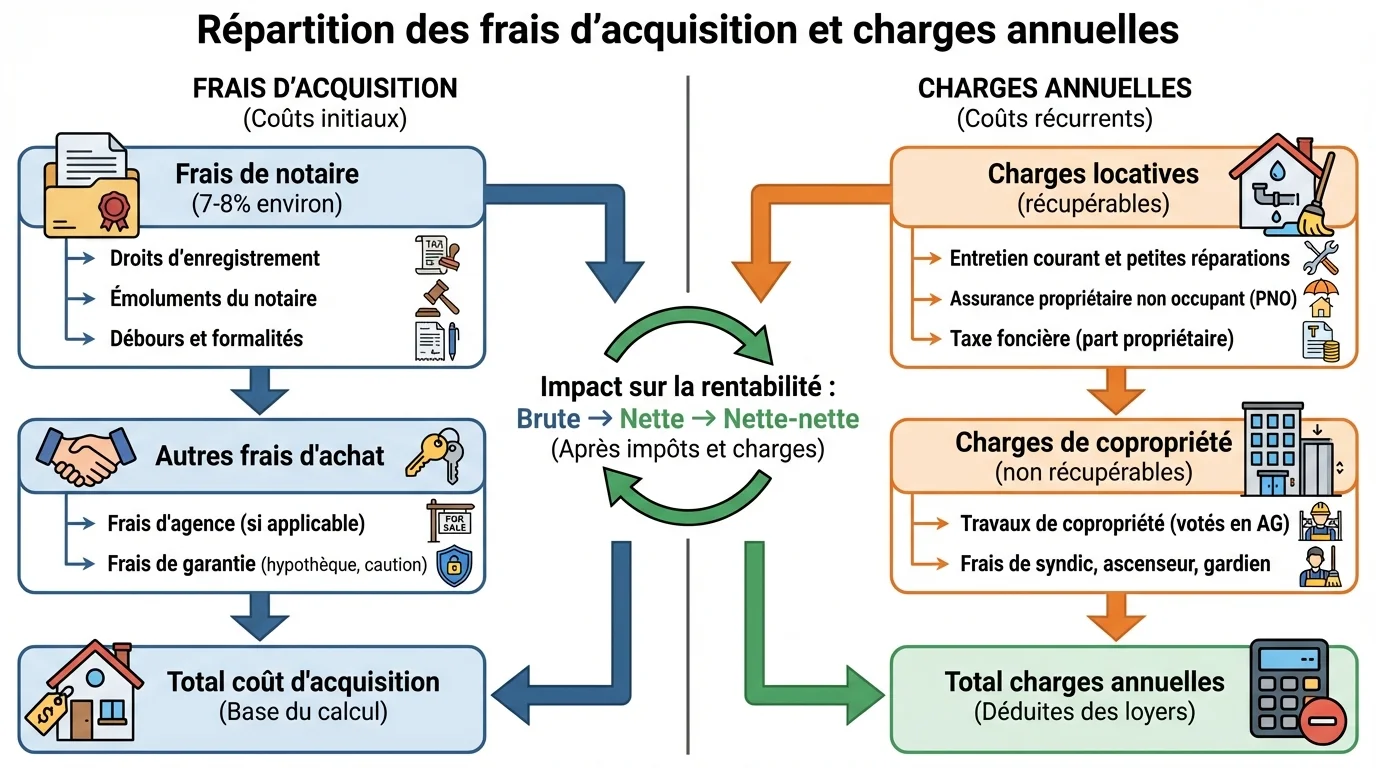 Répartition des frais d'acquisition et charges annuelles
